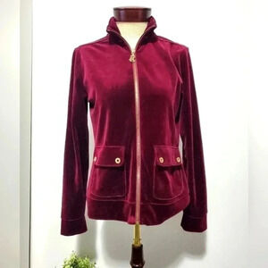 Ralph Lauren velour vintage cranberry  jacket. Size small.